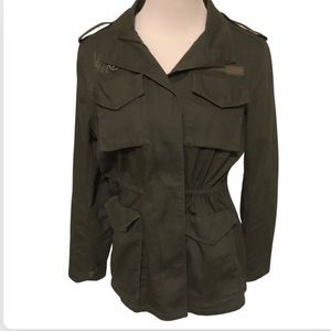 👇🏻$Reduced to lowest price. Stylish LA &Jo military jacket w/back heart decal